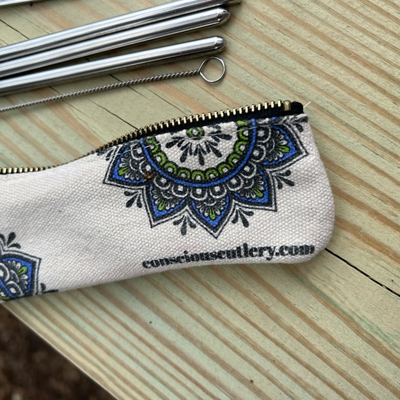 Mandala Eco-Friendly Travel Cutlery Set 7-Piece Utensils Reusable - Picture 4 of 13